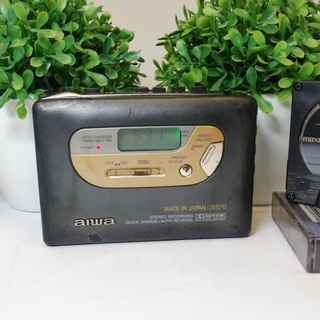 Máy nghe nhạc cầm tay mini chạy băng tape cassette Aiwa JX629 có màn hình có radio đầy đủ tính năng