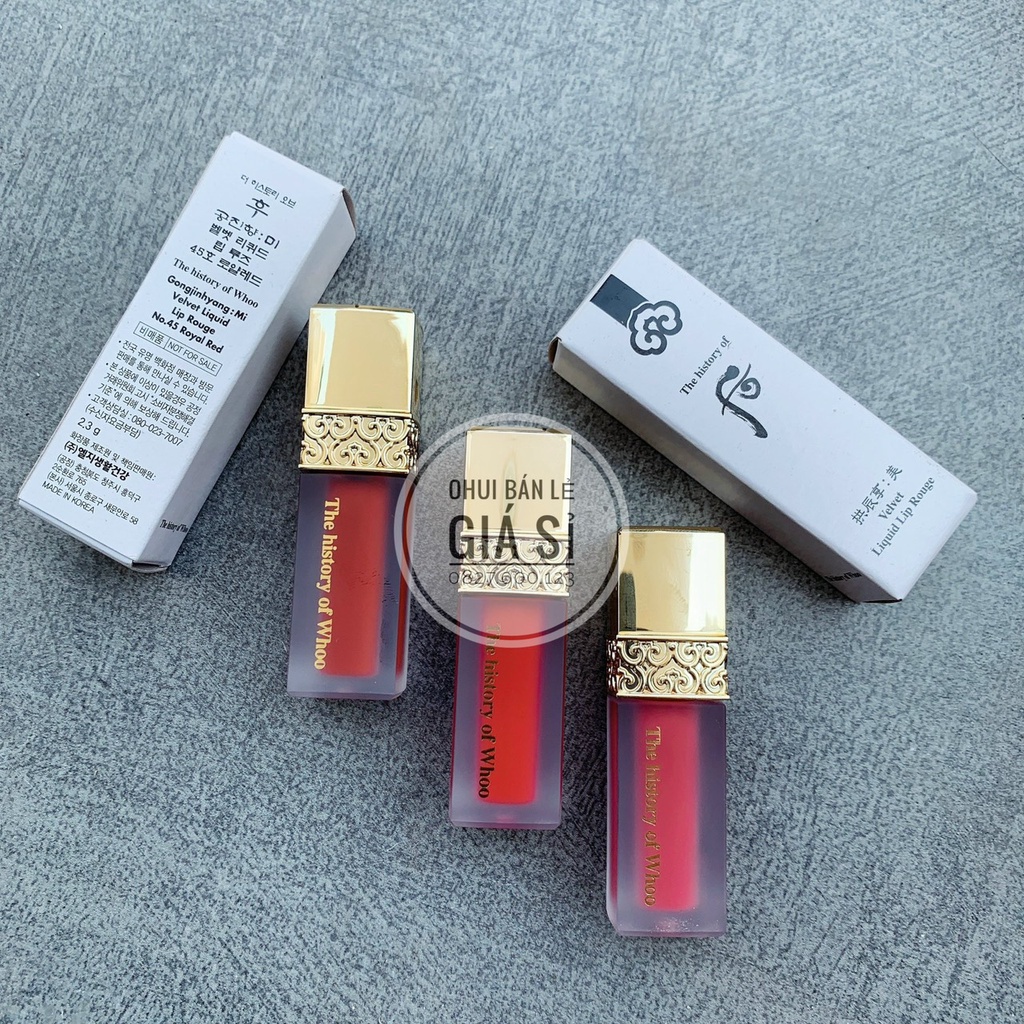 Son kem nhung lì Whoo GJH Mi Velvet Liquid Lip Rouge mini 2.3g