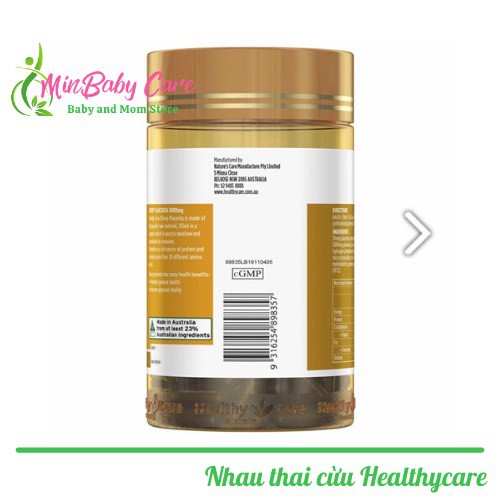 [ Chính Hãng ] Nhau Thai Cừu Sheep Placenta 5000mg Healthy Care 100 viên Úc