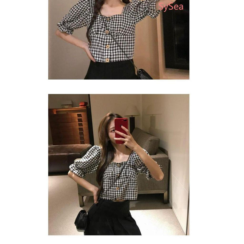Áo Croptop Tay Ngắn Kẻ Sọc Thời Trang Mùa Hè Cho Nữ