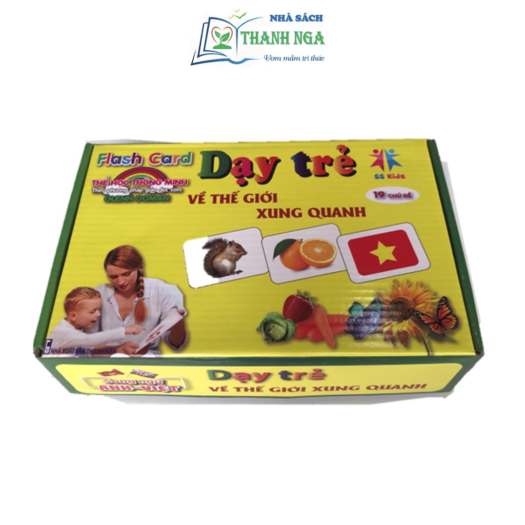Bộ thẻ Flashcard song ngữ Việt Anh - Dạy trẻ về thế giới xung quanh 19 chủ đề (phương pháp Glenn Doman)