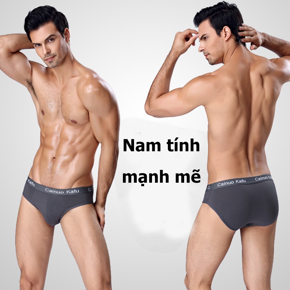 Hộp 4 Quần Lót Tam Giác Thun Lạnh Cao Cấp Dành Cho Nam, Quần Sịp Veikucool