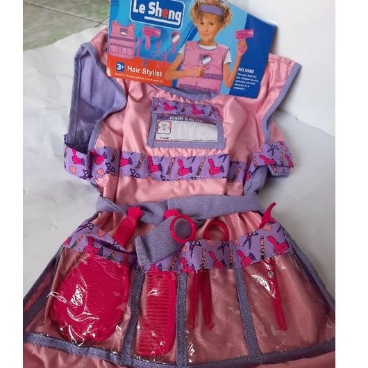 Đồ chơi đồng phục cắt tóc và khéo, máy sấy gương lượt kèm hiệu ứng sấy tóc