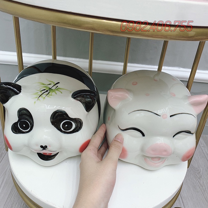 Con heo đất tiết kiệm men sứ, ống lợn đất hình gấu trúc cute dễ thương đẹp giá rẻ