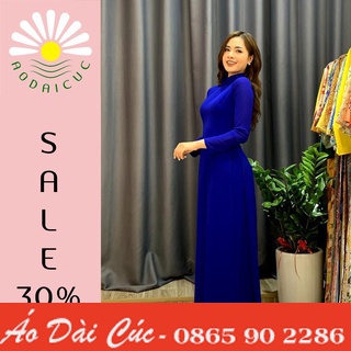 Áo dài 4 tà truyền thống, màu xanh coban, lụa chiffon cao cấp, không nhăn, không xù - T05
