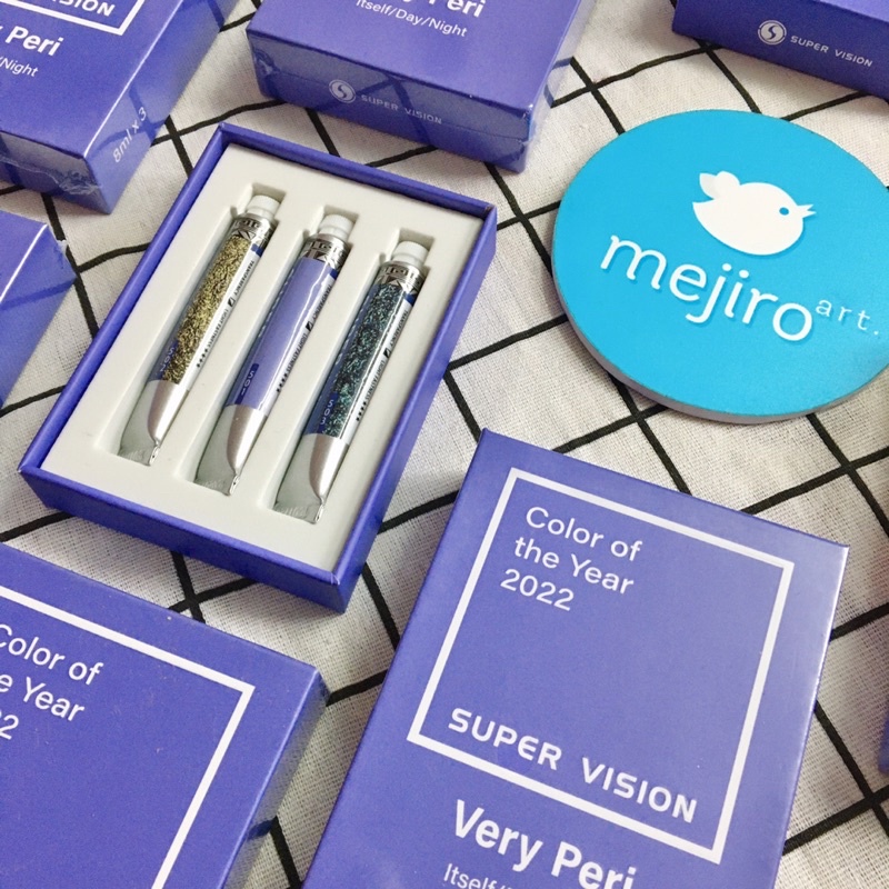 Set màu Very Peri tím lịm màu nhũ siêu xinh Super Vision- Set 3 màu 8ml