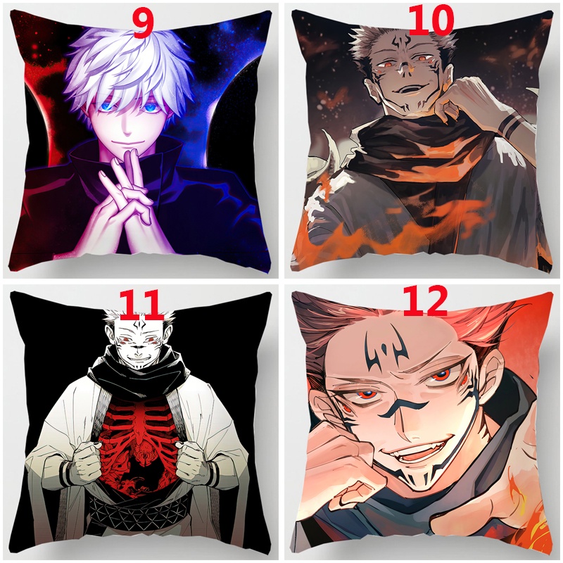 Vỏ bọc gối đơn một mặt in hình hoạt hình Sukuna Jujutsu Kaisen Yuji Itadori 45x45cm