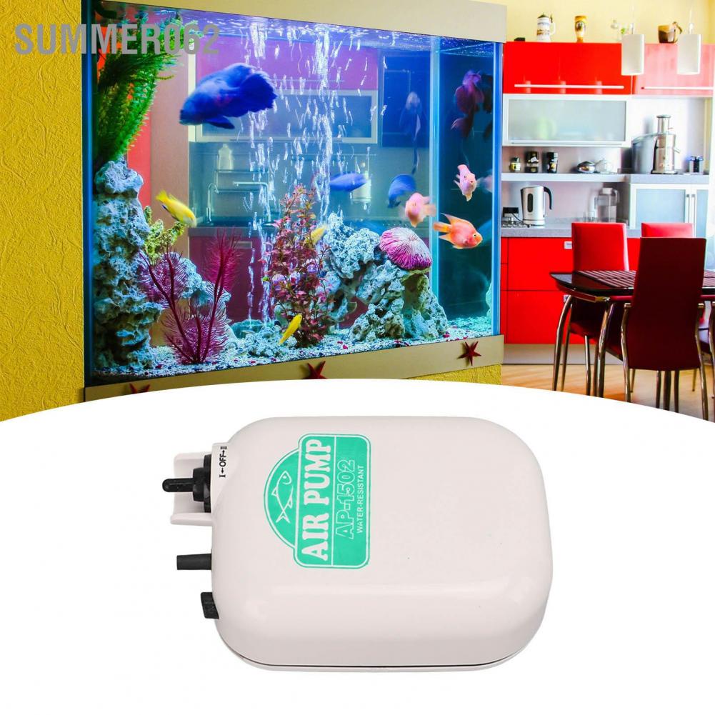 Summer062 Aquarium Air Pump with Stone Tube Quiet Battery Powered Portable Small Size Fish Tank Aerator for Outdoor Fishing