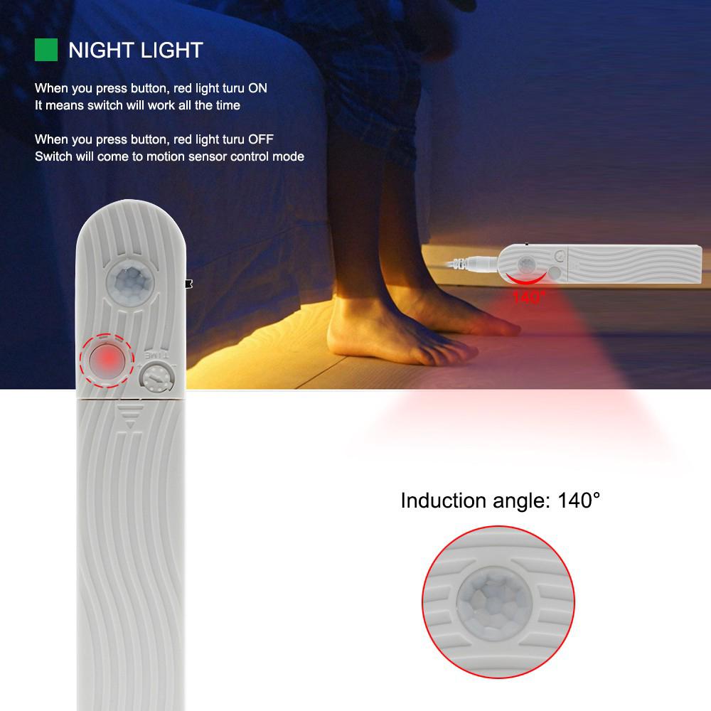5V 2835 LED Strip with PIR Motion Sensor Switch Controller Bedroom Night Light