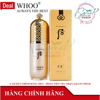 Kem nền che khuyết điểm Whoo Essential Foundation CC cho da mịn màng [whoo vàng]