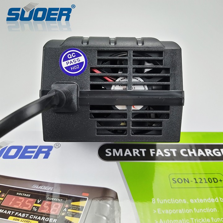 Sạc ắc quy Suoer SON-1210D+ 12V 20ah-150ah công nghệ sạc nhanh thông minh tự ngắt phù hợp cho ắc quy axit chì ac quy gel