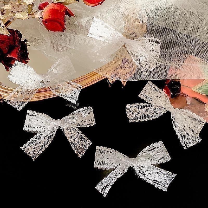 Kẹp tóc nơ ren trắng tiểu thư K129