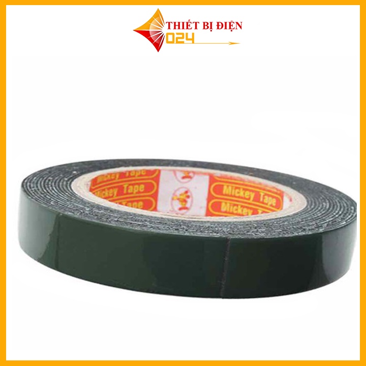 Băng dính 2 mặt 2cm màu xanh siêu dính