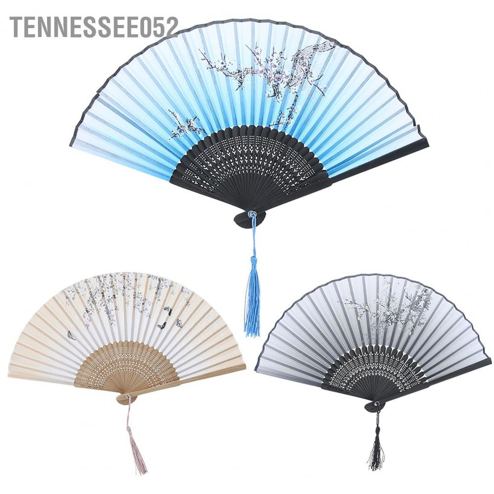 Tennessee052 Folding Bamboo Hand Tassels Fan Summer Hot Day Cooling Tool Prop Gift Decoration