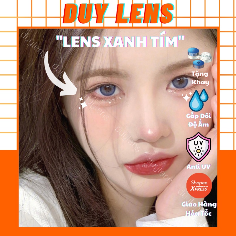 Kính áp tròng màu tím tiên VERY PERI - Lens violet xinh xắn xu hướng Hàn Quốc 14mm hạn 1 năm