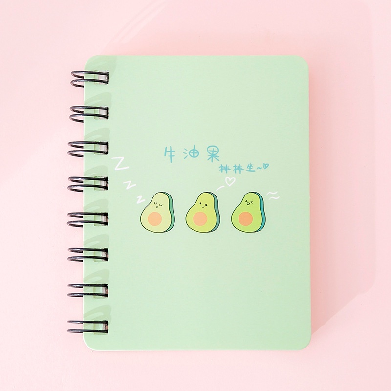 Cute Avocado Rollover Coil Notebook Portable PortableA7Notebook Student Mini Pockets Notebook Small Notebook