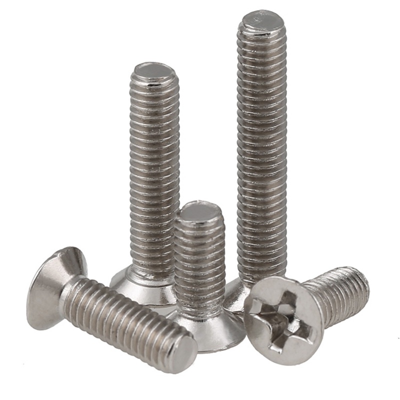 10 PCS M1.2~M3.5 Vít Đầu Chìm Chữ Thập Vít Máy Đầu Phẳng Chữ Thập -Thép Carbon Mạ Niken