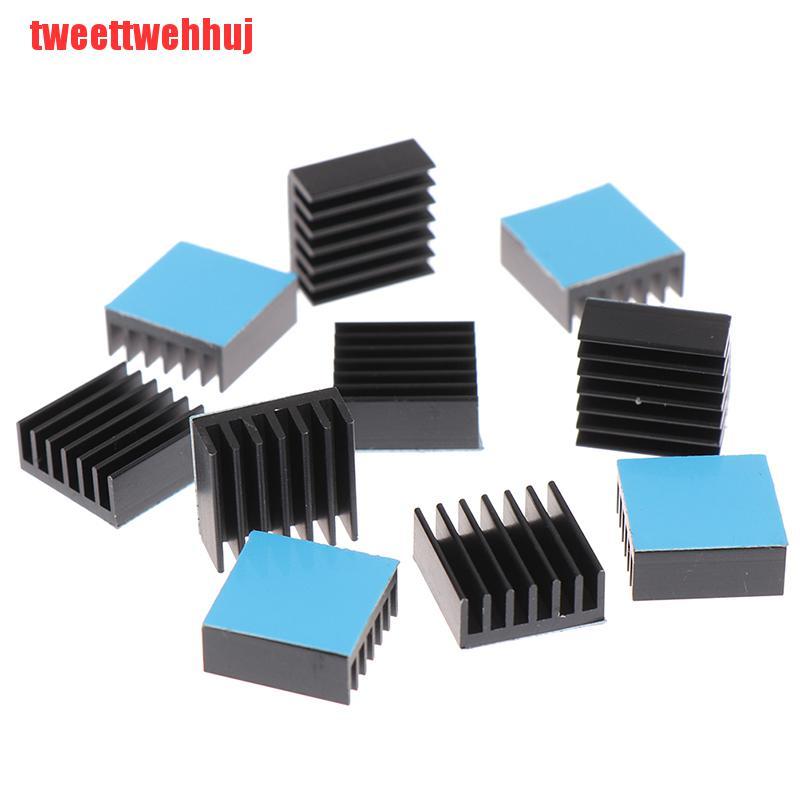 Set 10 Tấm Tản Nhiệt Bằng Nhôm 14x14 X 6mm Màu Đen Kèm Đệm Tản Nhiệt | BigBuy360 - bigbuy360.vn