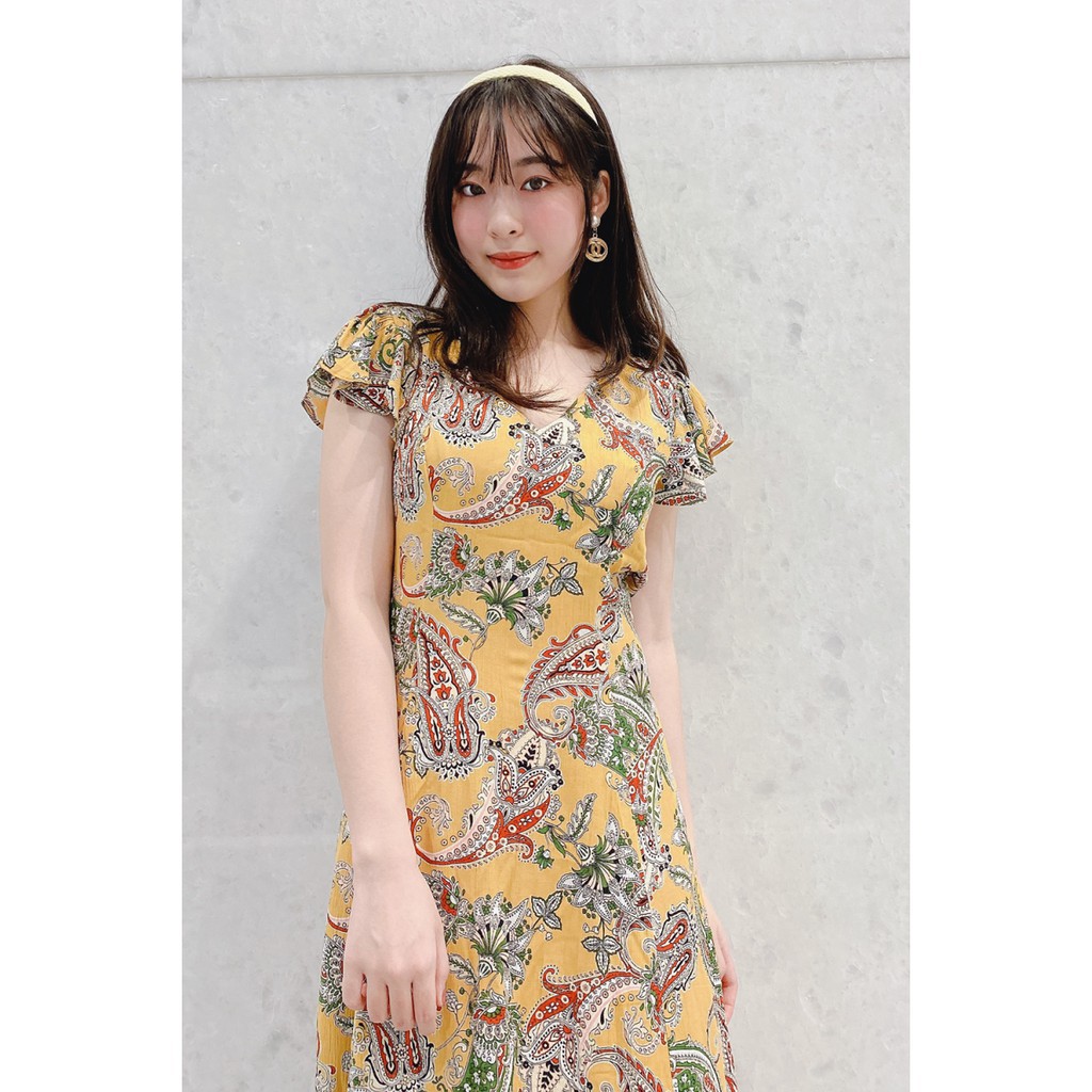 Đầm xòe nữ hoa nhí tay ngắn bồng 20AGAIN DEW0540