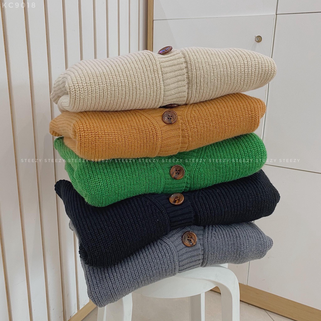 [KC9018] Áo khoác cardigan len trơn form oversize (có sẵn/Ảnh thật)