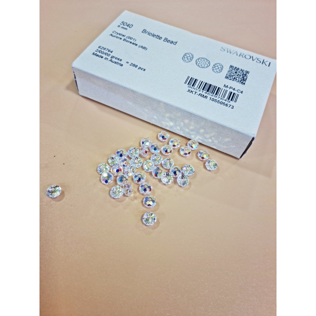 ĐÁ PHA LÊ BÁNH CAM SWAROVSKI 8mm & 6mm