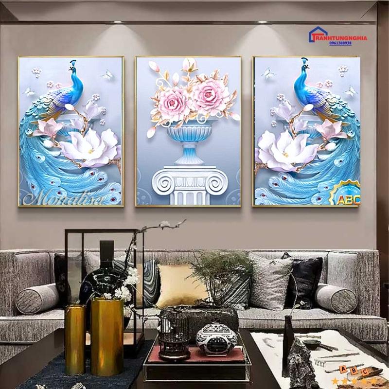 Tranh đính đá ABC công gia hòa vạn sự hưng 1m50 x 70cm