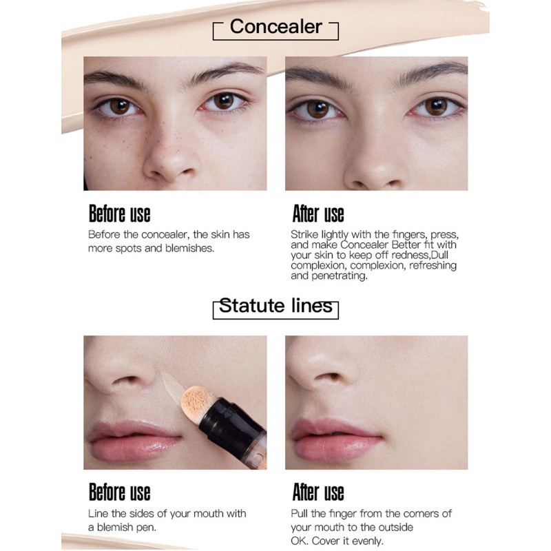 Thỏi Kem Che Khuyết Điểm Kháng Nước Dưỡng Ẩm Che Phủ Mụn Và Nhược Điểm Cho Da