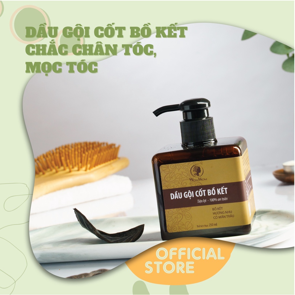 Dầu Gội Cốt Bồ Kết Chống Gàu Và Chống Rụng Tóc 250ML | Sạch Gàu | Khỏe Da Đầu | Kích Thích Mọc Tóc - Wonmom