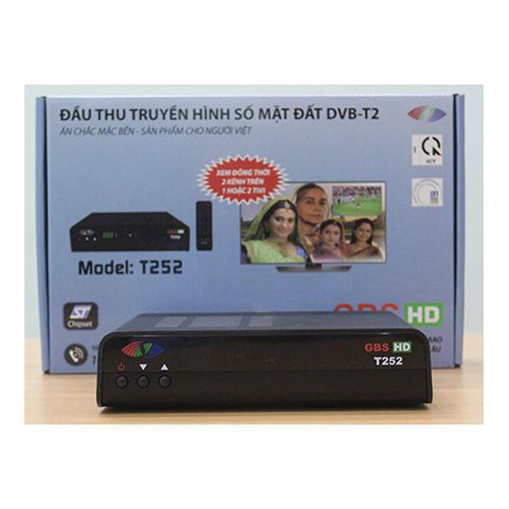 Đầu thu kỹ thuật số DVB T2 GBS HD T252 xem hai kênh cùng lúc- Giá cực sốc