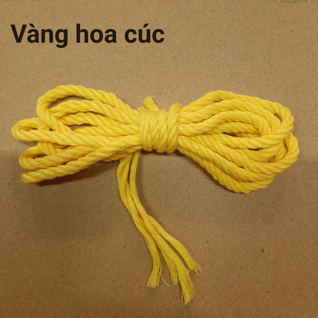 500g Dây thừng se macrame, dây cotton.-3mm. Nhiều màu sắc.