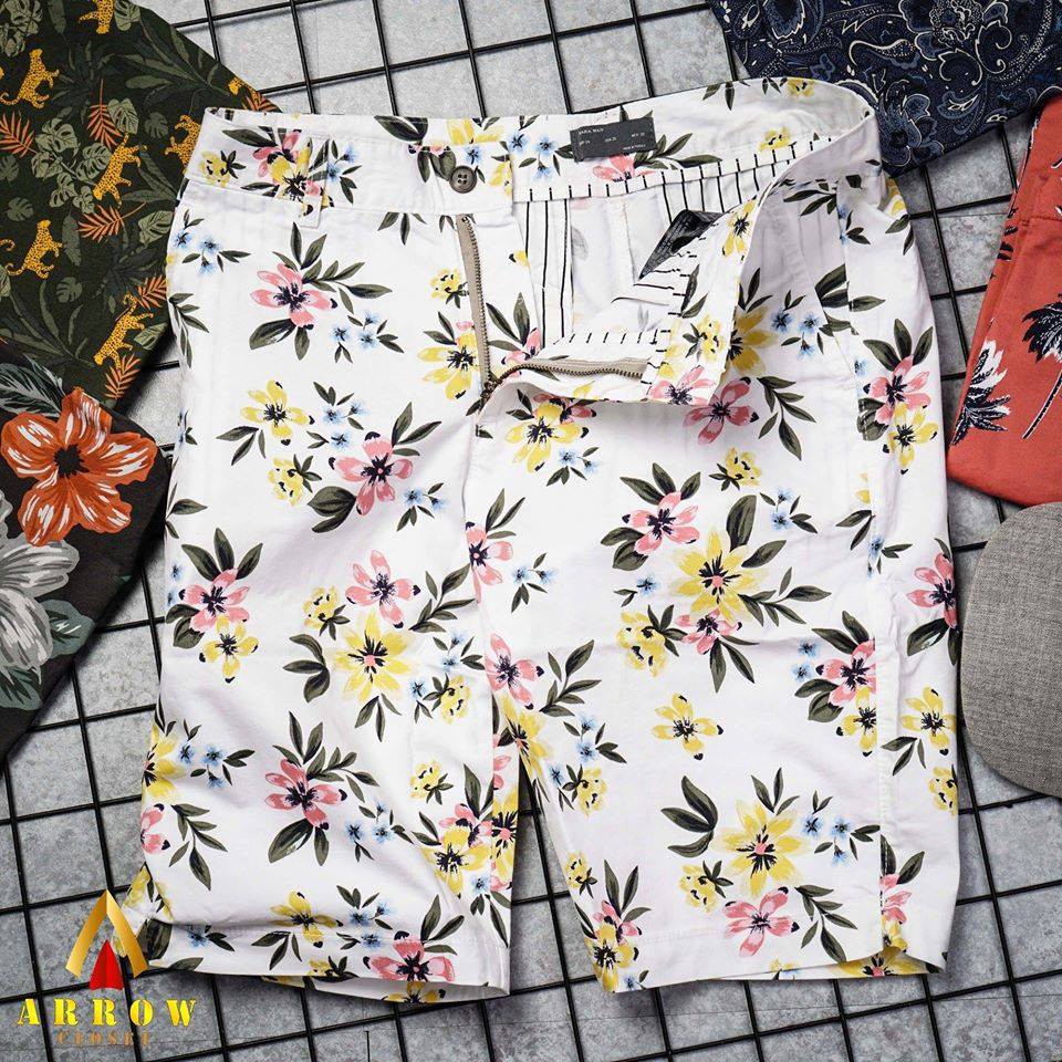 Quần short kaki hoa ZARA nam 20Run