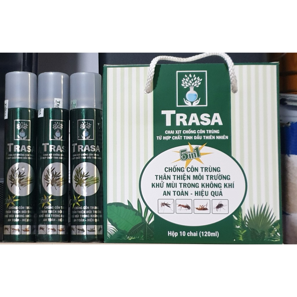 Chai xịt chống côn trùng- khử mùi - xả tress TRASA 120ml