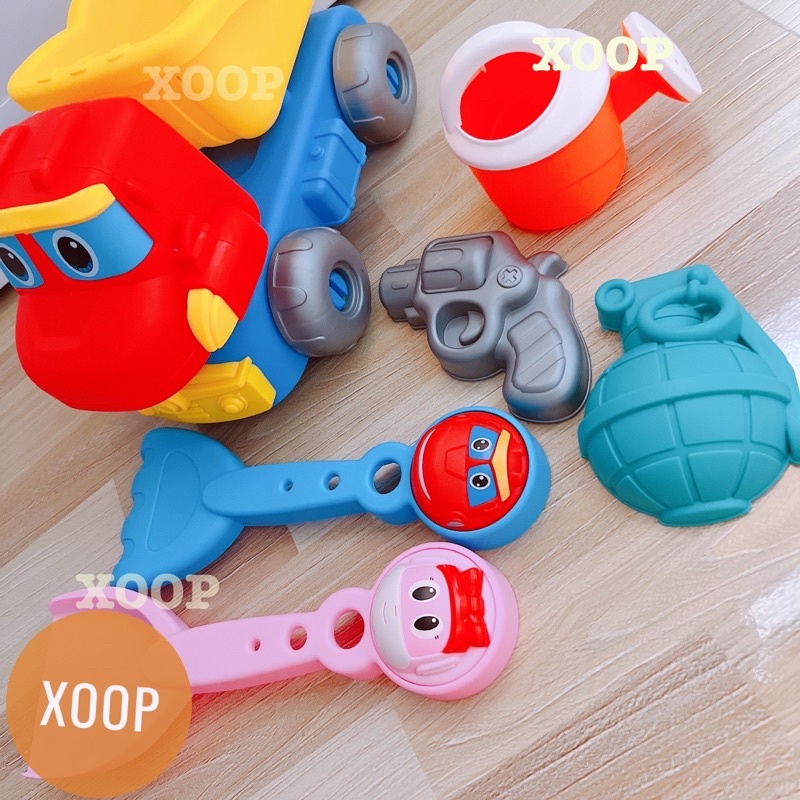 Đồ chơi ! Xe ô tô kèm xẻng cát siêu nhân cho bé