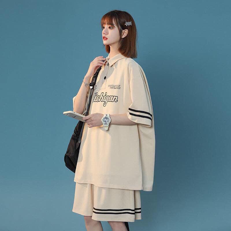 Bộ Đùi Nam Nữ Form Rộng Hàn Quốc Michigan- Bộ Đùi Tay Lỡ  Dày Mịn Thoáng Mát Thiết Kế  Kiểu Dáng Năng Động