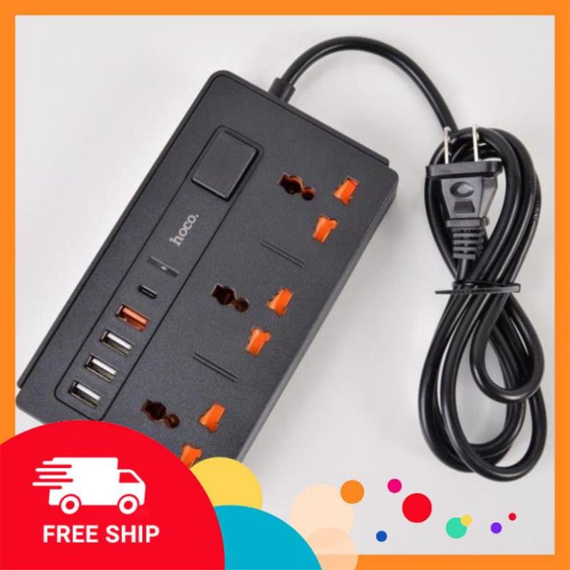 Ổ Cắm Điện Đa Năng HOCO 4 USB sạc nhanh 18w , Có Chức Năng Chống Giật An Toàn