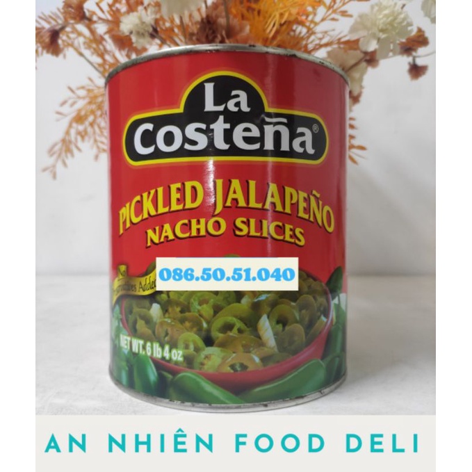 Ớt Ngâm Cắt Lát Nacho Jalapeño Lacostena Mexico hộp 2.75KG