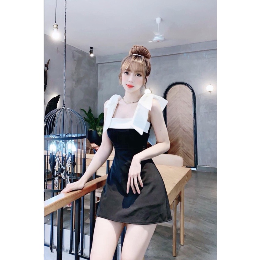 Váy umi phối buộc nơ vai | BigBuy360 - bigbuy360.vn