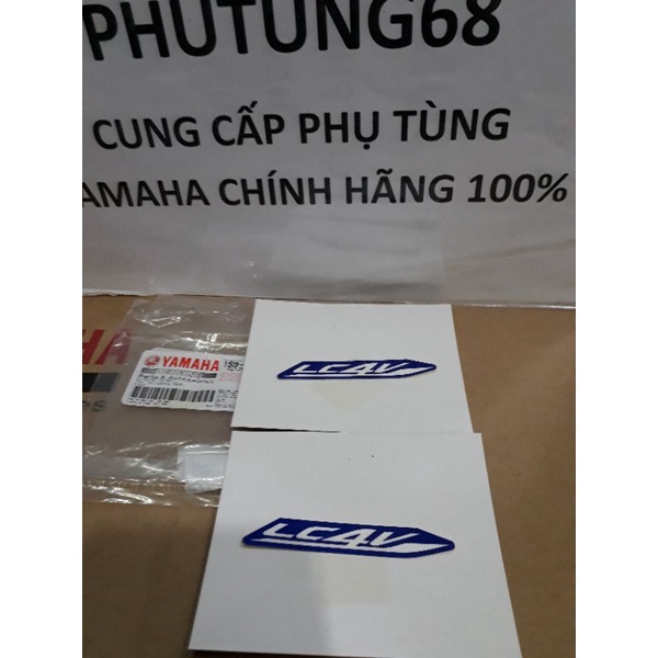 Bộ 2 tem LC4V màu xanh dán cánh chim Ex 4 số Yamaha