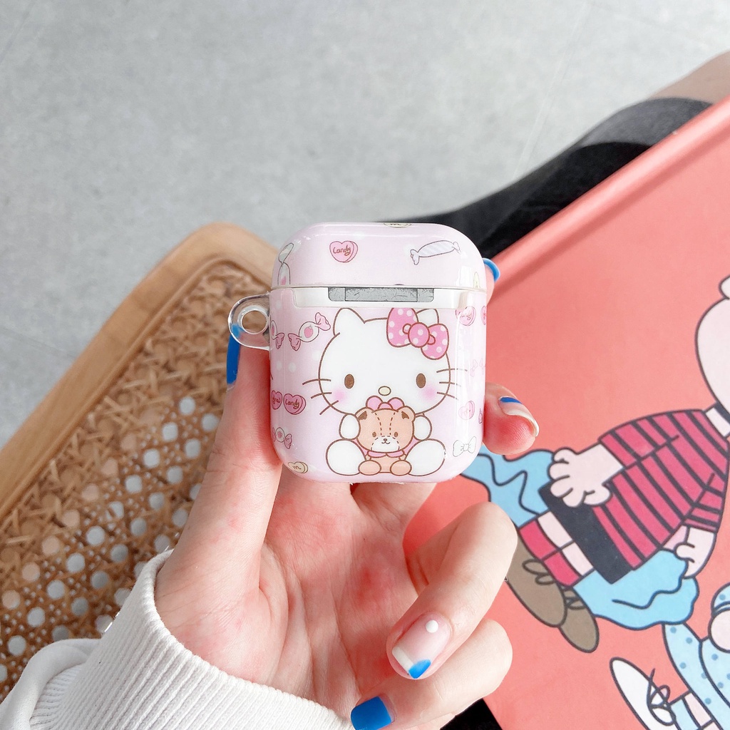 Vỏ Bảo Vệ Hộp Đựng Tai Nghe AirPods Pro/3gen/Airpods3 Pro2 Hình Hello Kitty Đáng Yêu