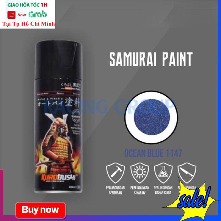 Sơn Xịt Xe Máy Chính Hãng Samurai 80/1147 Xanh Dương - Bám Dính Tốt Trên Mọi Bề Mặt