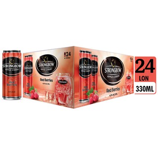Nước táo lên men Strongbow Dâu Đỏ 330ml thùng 24 lon