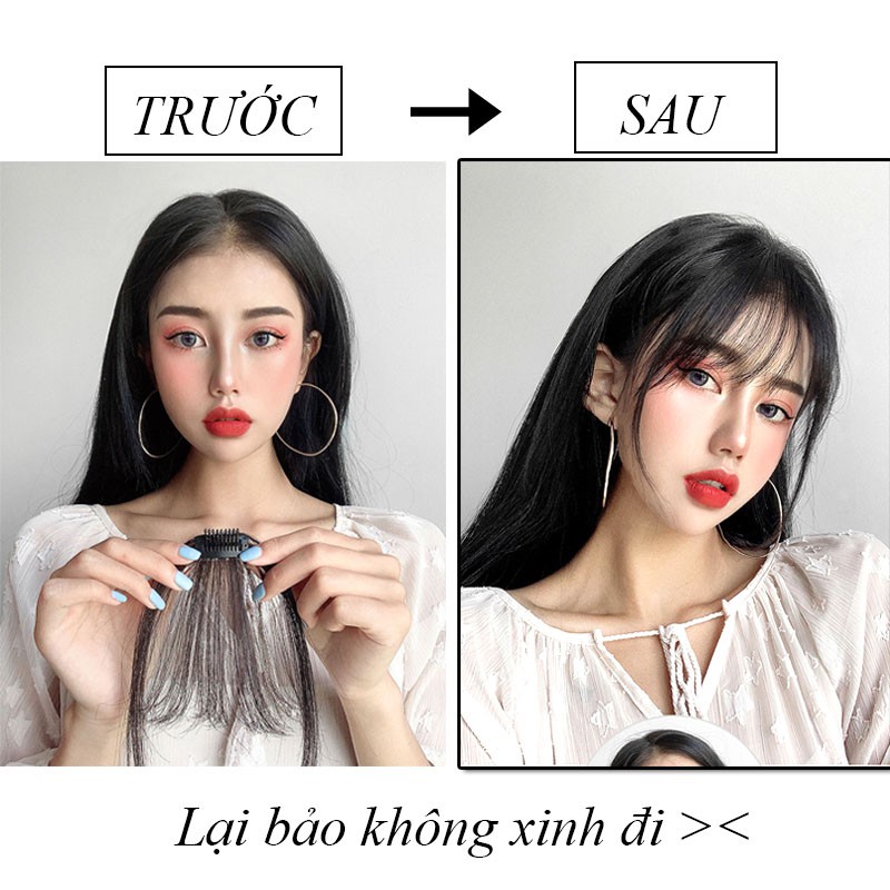 Tóc Giả Mái Thưa có mai ⚡𝐌𝐀̂̃𝐔 𝐌𝐎̛́𝐈 ⚡Tóc giả mái thưa mai hai bên Hàn Quốc, phồng tự nhiên có thể cắt, uốn, nhuộm