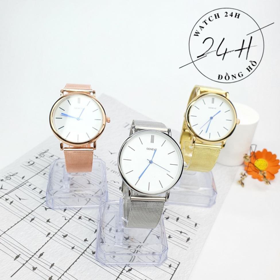 Đồng Hồ nữ dây kim loại GENEVE ; mặt kính chống trầy; dây đeo sang trong cho các nàng