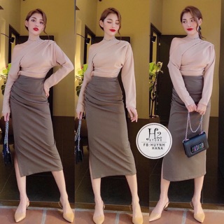 Áo thun tay dài lệch vai