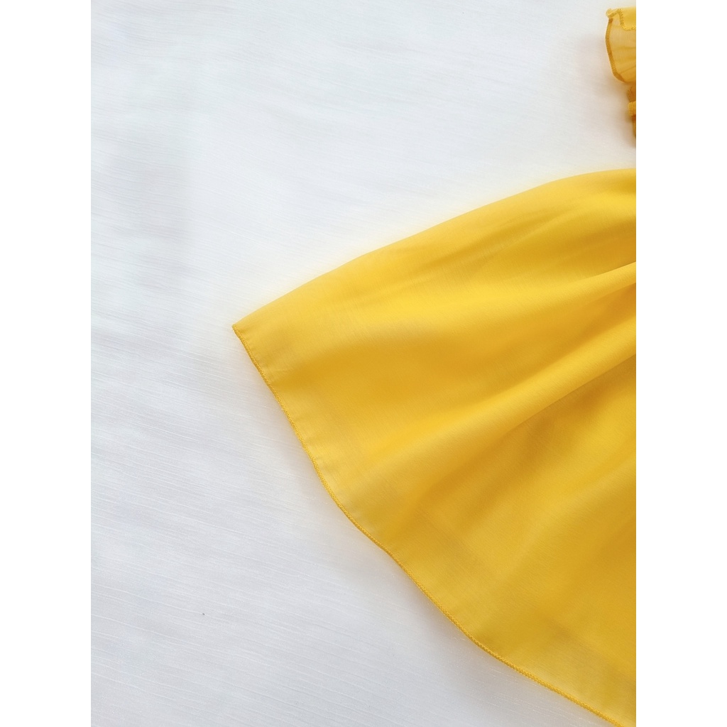 Đầm công chúa cho bé gái kèm bờm tóc chất liệu cao cấp ⚡𝗙𝗥𝗘𝗘𝗦𝗛𝗜𝗣⚡ Váy trẻ em màu vàng kiểu dáng bồng bềnh siêu sang