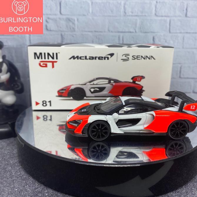 Mô Hình Xe Hơi 81 Mclaren Senna Marlboro Màu Cam Trắng Mini Gt Tsm