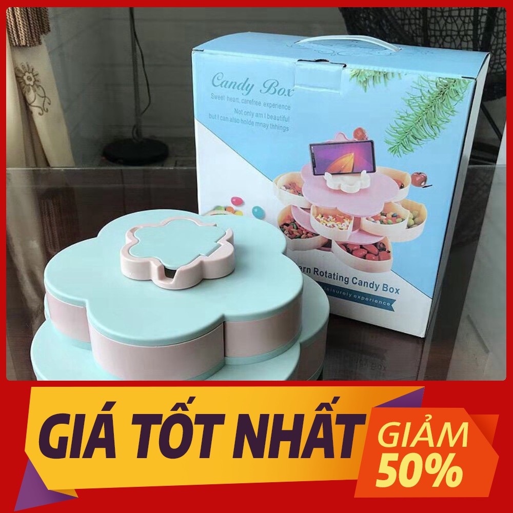 [Sale toàn shop] Khay đựng bánh kẹo - mứt 2 tầng hình cánh hoa