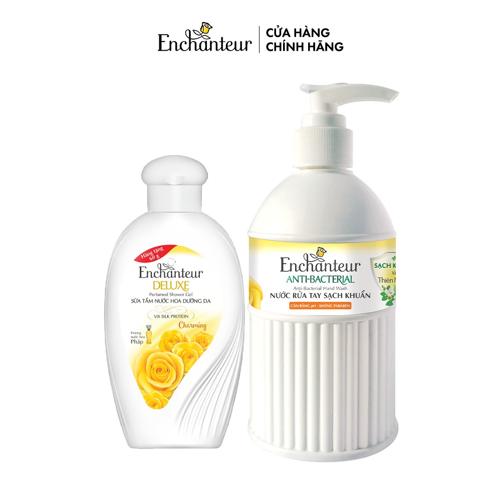 [HB Gift] Combo quà sạch khuẩn Enchanteur (Nước rửa tay 300g + Sữa tắm 60g)
