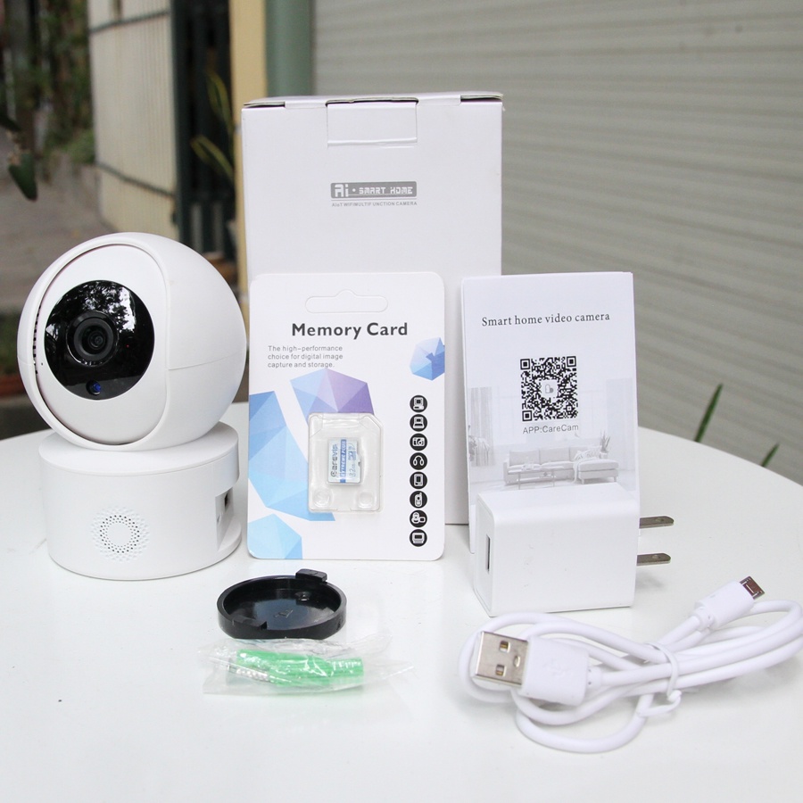 Camera wifi trong nhà xoay 360 độ CARECAM YH200 2.0MP Full HD chuẩn nén H265 - đàm thoại 2 chiều, phát hiện chuyển động