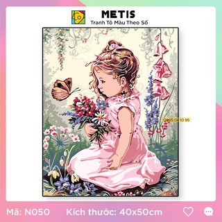 Tranh Tô Màu Theo Số METIS Tranh Nàng Thơ Mộng Mơ Dễ Tô N050